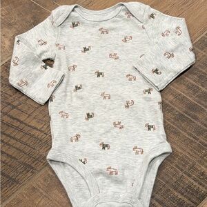 Carter's 6 Month Gray Bodysuit with Moose Print